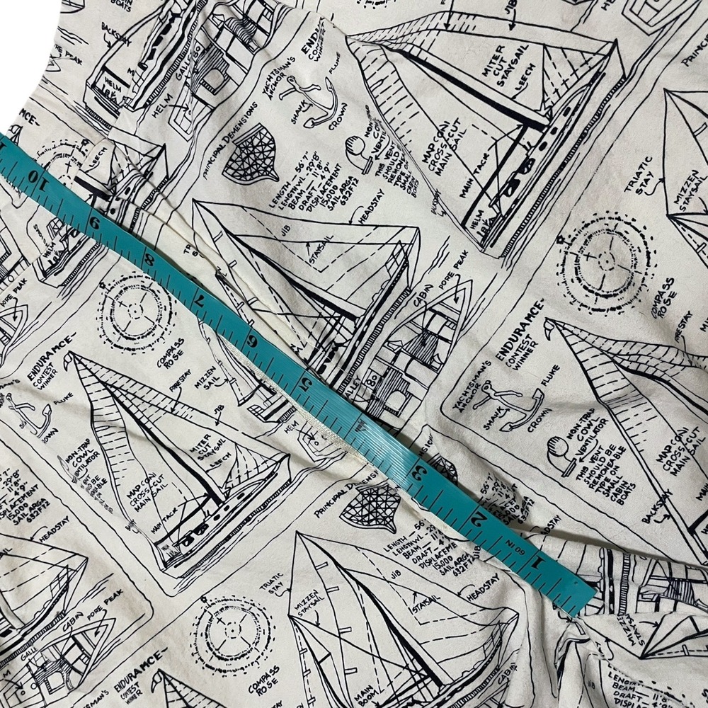 Mens Nautical Sailboat Print Shorts Beach Vacation Size XXS/XS Summer White Navy - Picture 6 of 6